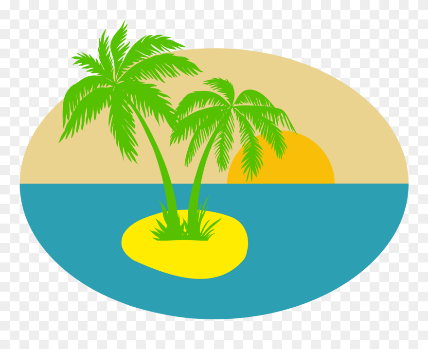 Transparent Palm Leaf Png - Silhouette Palm Tree Png Clipart