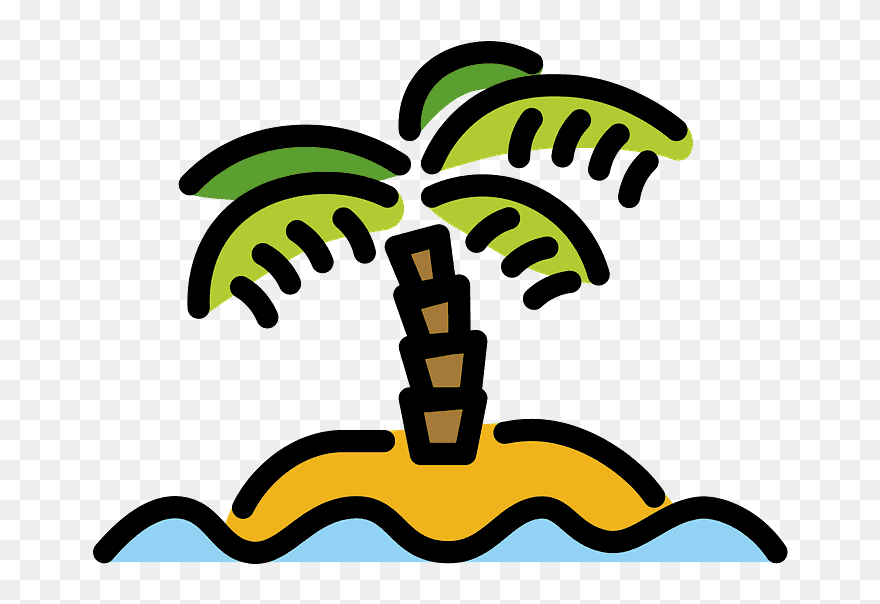 Desert Island Emoji Clipart - Png Download