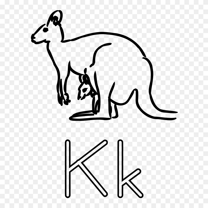 Kangaroo Clip Art Download - Kangaroo Clipart Black And White - Png Download