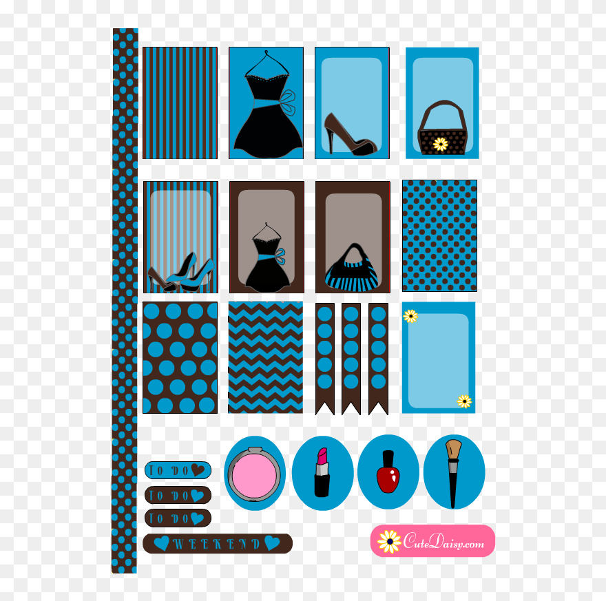 Fashionista Stickers For Erin Condren And Happy Planner - Planner Fashion Stickers Free Printable Clipart