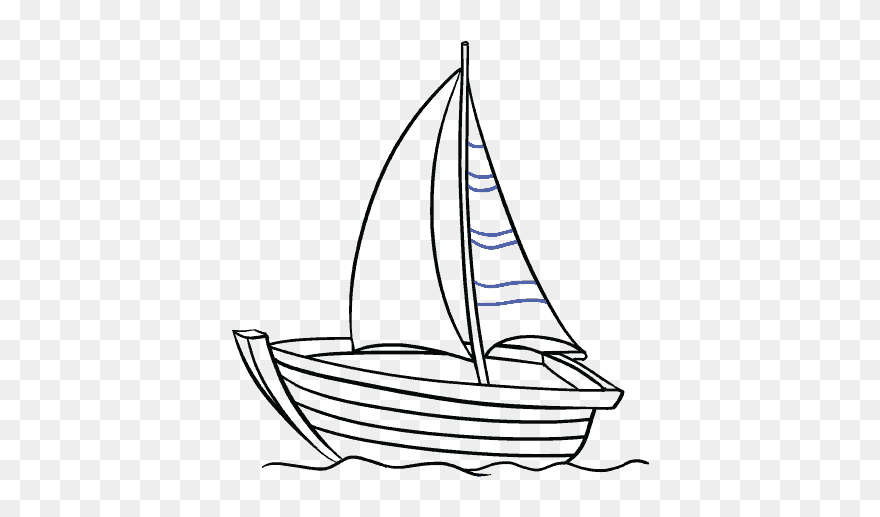 Drawing Sailboats Dingy - Boat Drawing Clipart