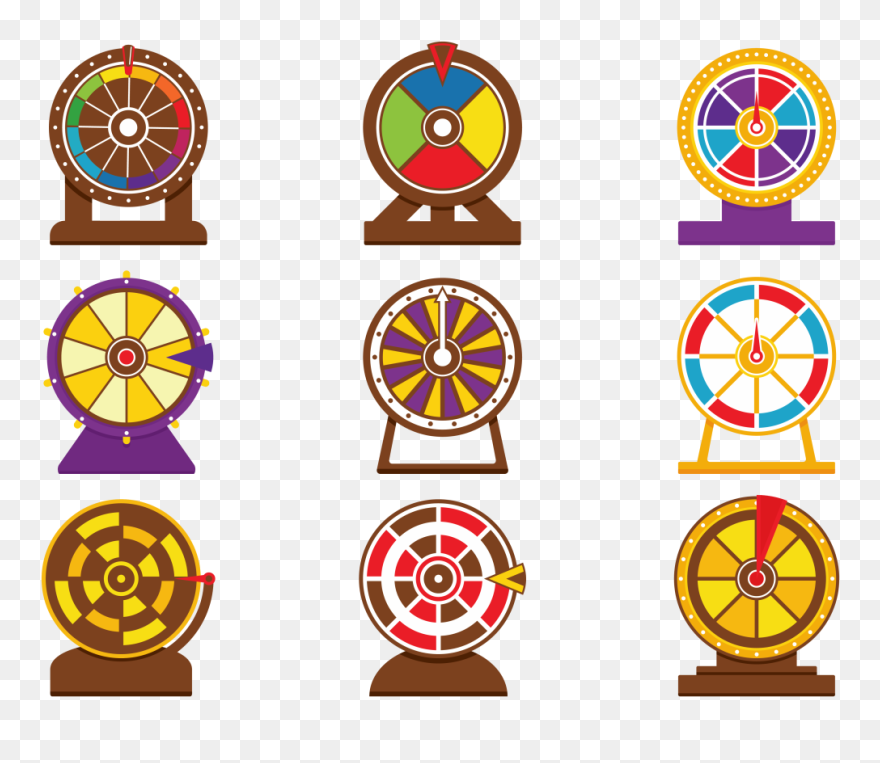 Vector Spinning Wheel Game - Vector Spin Wheel Game Clipart
