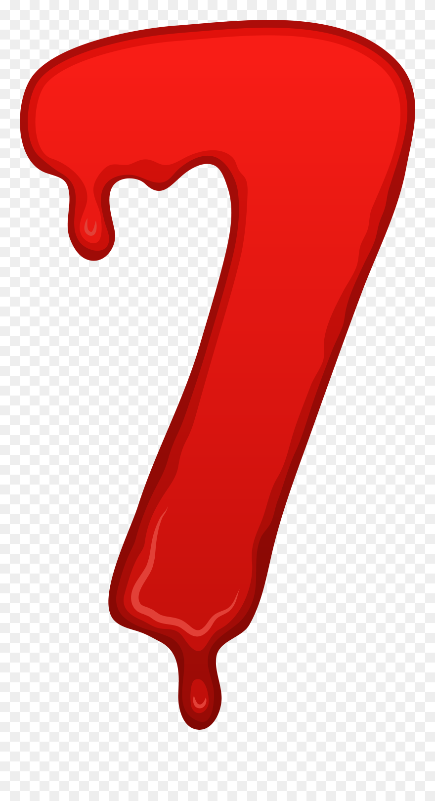 Bloody Numbers Png - Bloody Number Seven Clipart