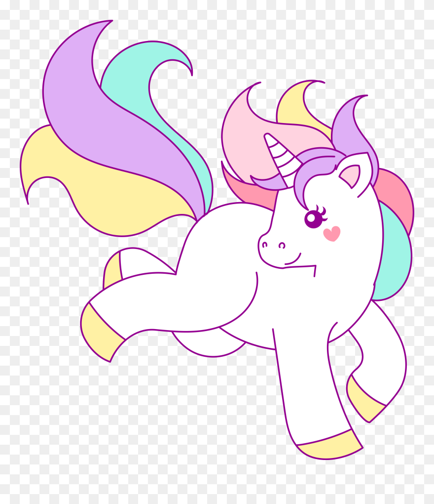 Pastel Unicorn Rainbow Template Clipart