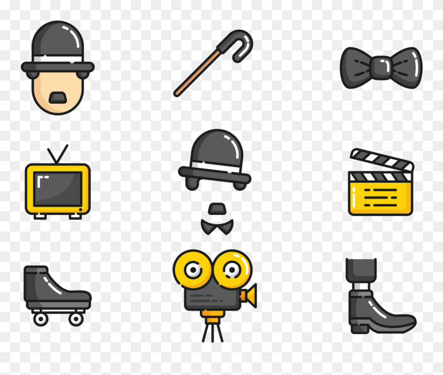 Charlie Chaplin Icons Vector - Charlie Chaplin Icon Clipart