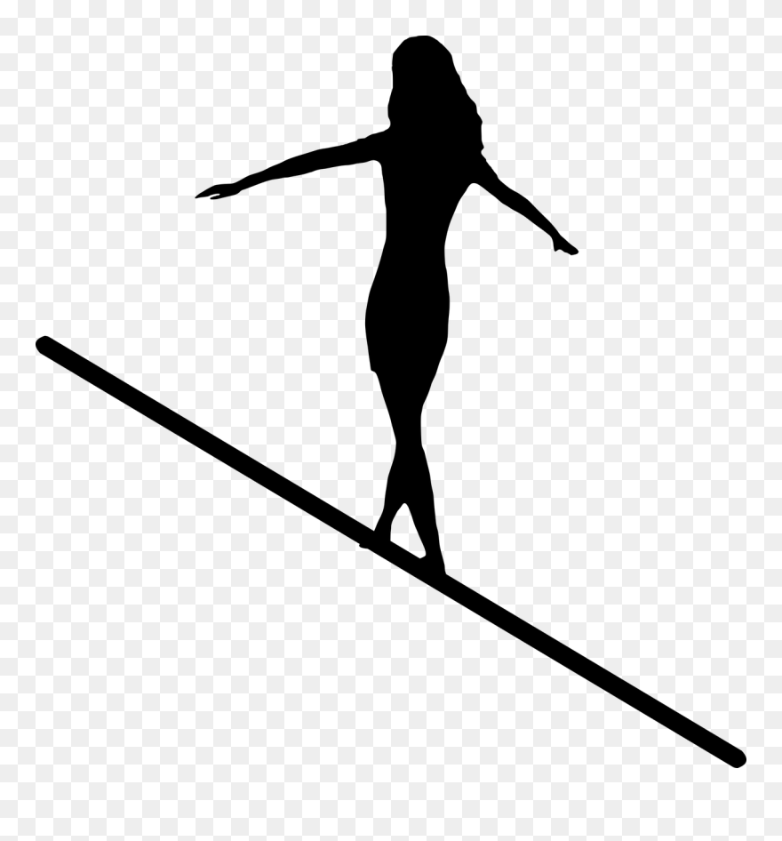 Female Tightrope Walker Silhouette Clipart (5305956) PinClipart