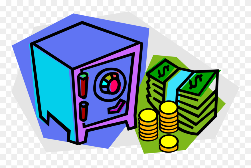 Secure Bank Protects Valuables Clipart