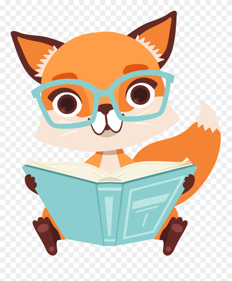 Animal Reading Illustration Free Clipart