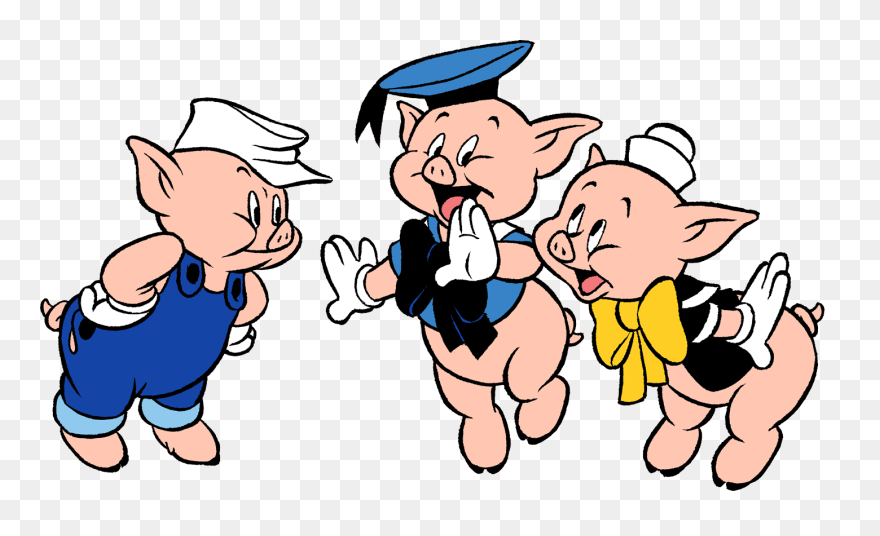 Les Trois Petits Cochons - Trois Petits Cochons Dessin Clipart