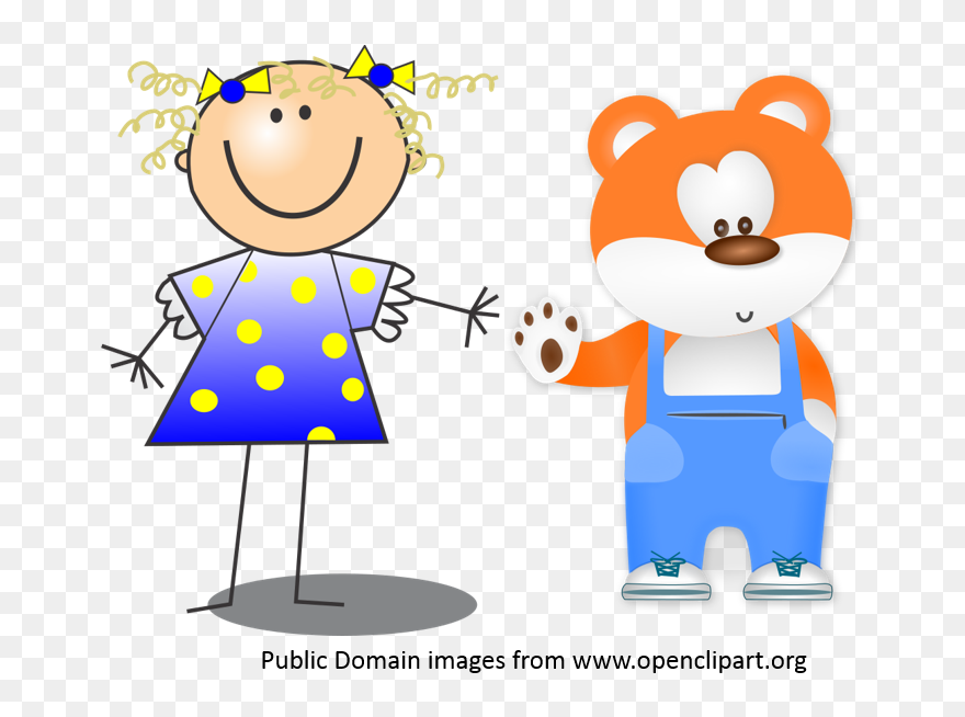 Transparent Charles Perrault Clipart - Clipart Cartoon Girl Stick - Png Download