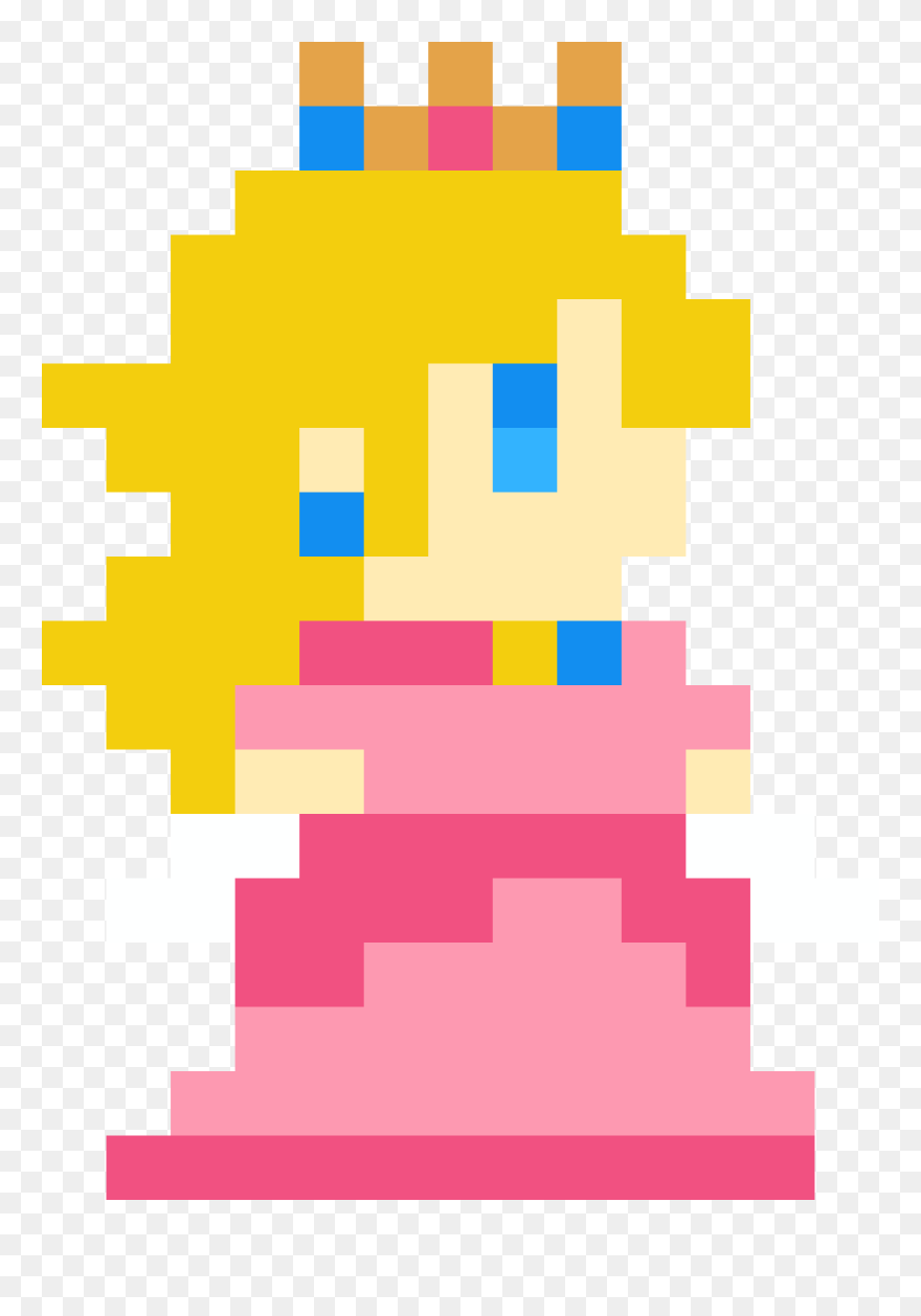 Super Mario Clipart Mystery Number - Peach Mario Bros Pixel - Png Download