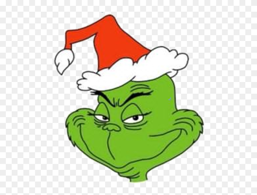 Grinch Christmas Clipart Free Images At Vector Transparent - Grinch With Christmas Hat - Png Download