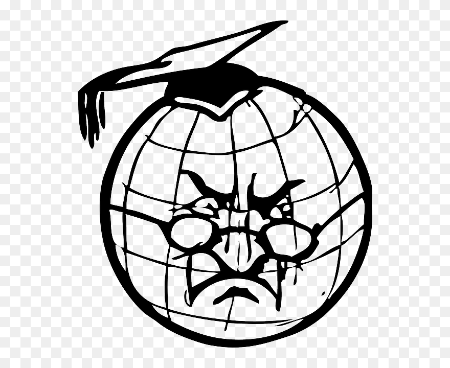 Teacher, Education, Outline, World, Earth, Face - Gambar Sketsa Bola Dunia Clipart
