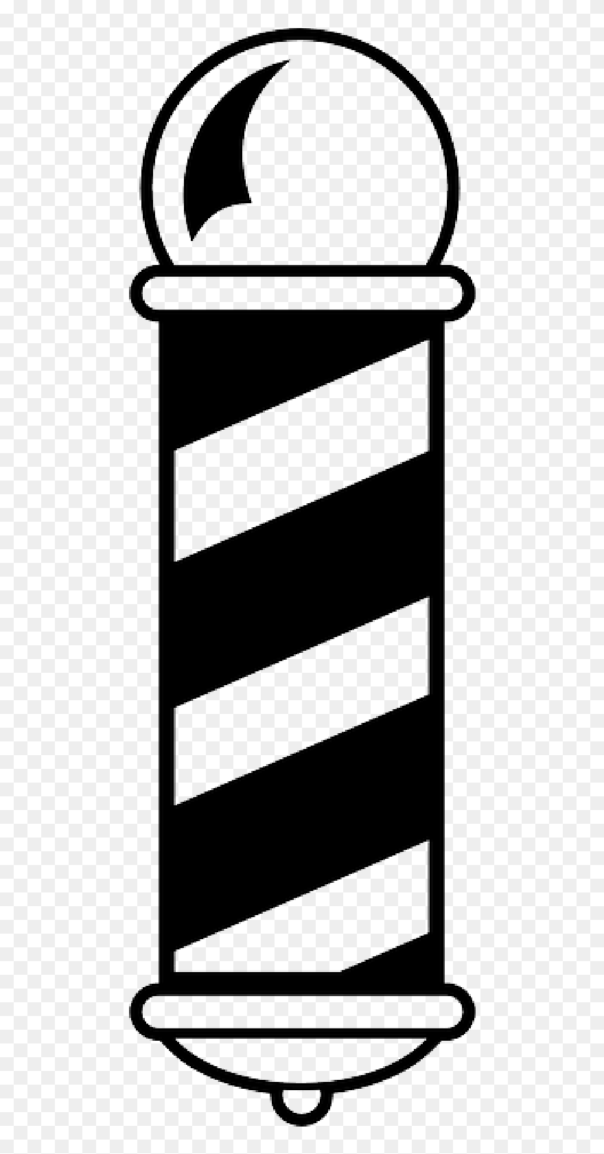 Black, Silhouette, White, Cartoon, Logos, Free - Barber Pole Vector Png Clipart