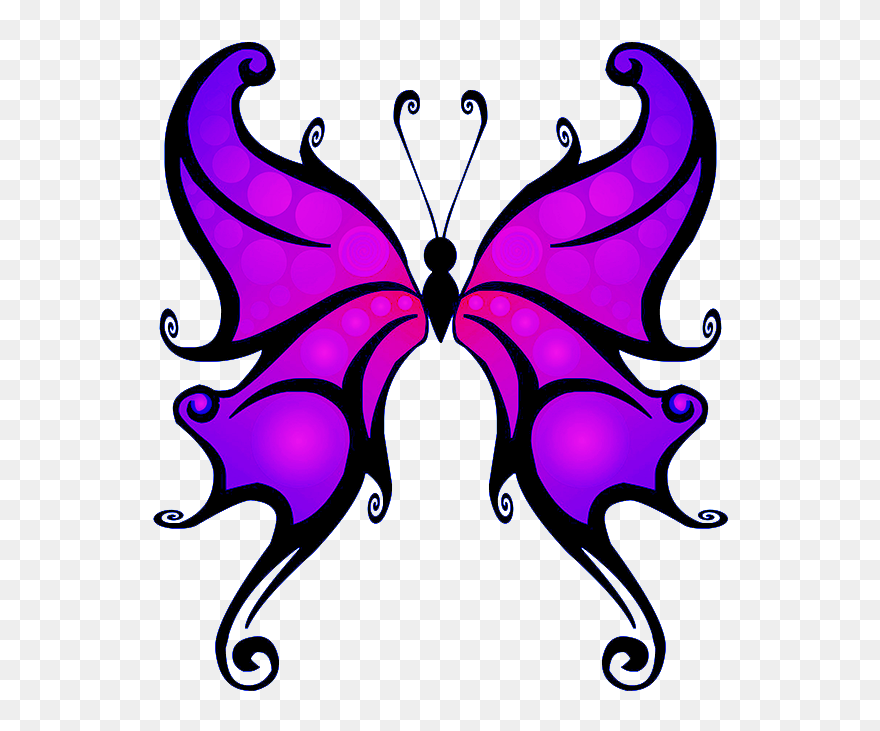Butterfly Clipart Transparent Png - Fantasy Butterfly Tattoo Outline