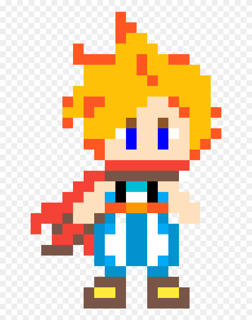 Cloud Strife From Fiinal Fantasy - Pixel Art Clipart