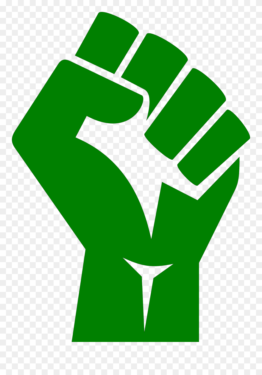Women S March In - Raised Fist Green Clipart