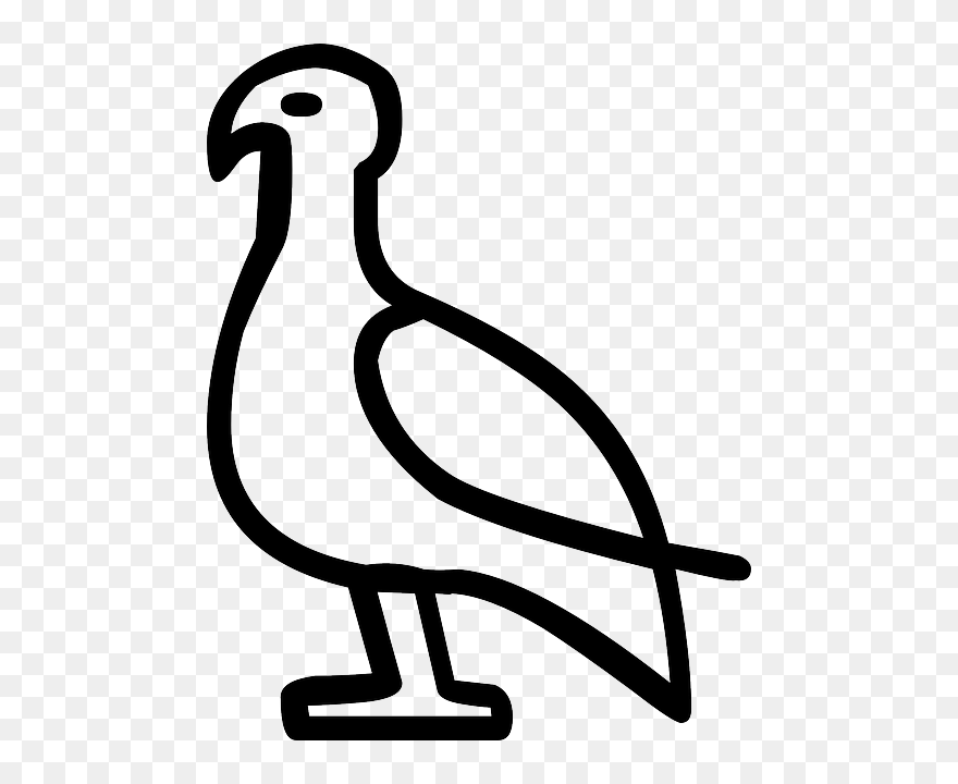 Outline, Drawing, Bird, Historic, Writing, Animal - Glyph Bird Clipart