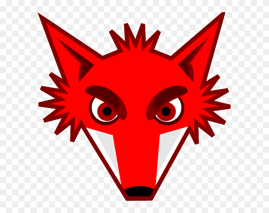 Animals, Head, Red, Silhouette, Face, Cartoon, Mammals - Red Fox Head Cartoon Clipart