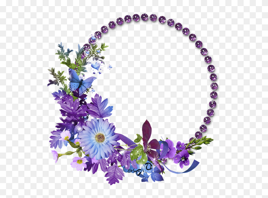 Bright Flower Border Clipart Svg Freeuse Library Free - Flower Round Photo Frame - Png Download