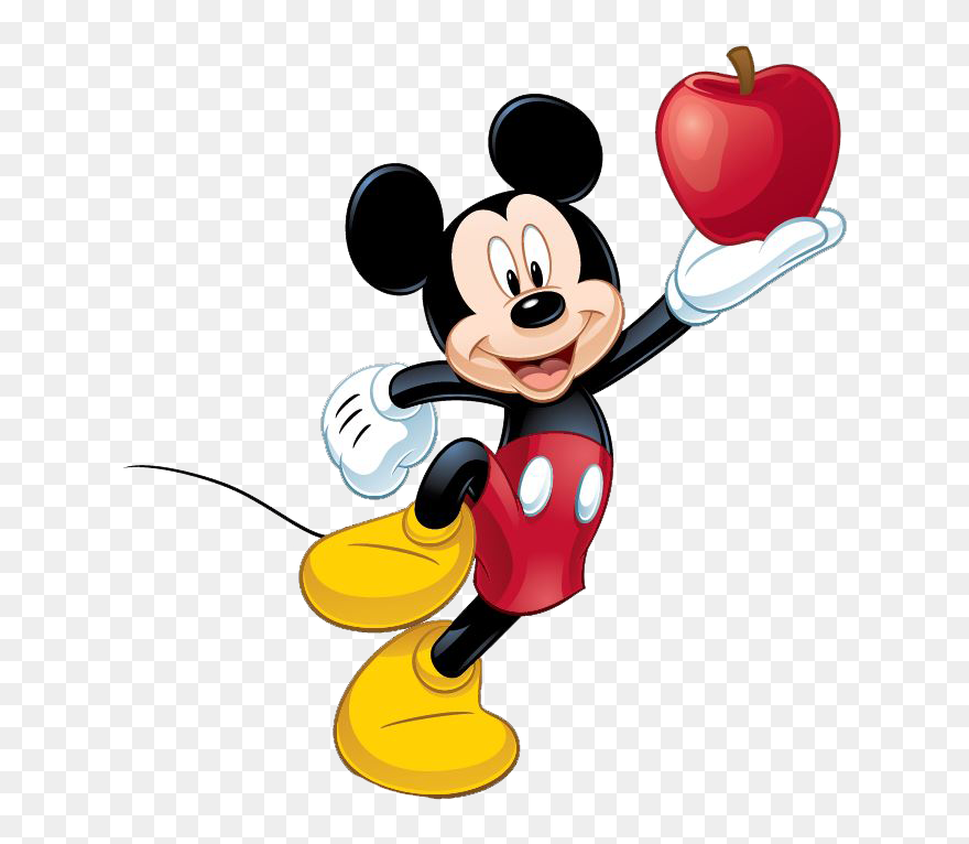 Mickey Mouse Minnie Mouse Goofy Caramel Apple Candy - Mickey Mouse Eating Apple Clipart