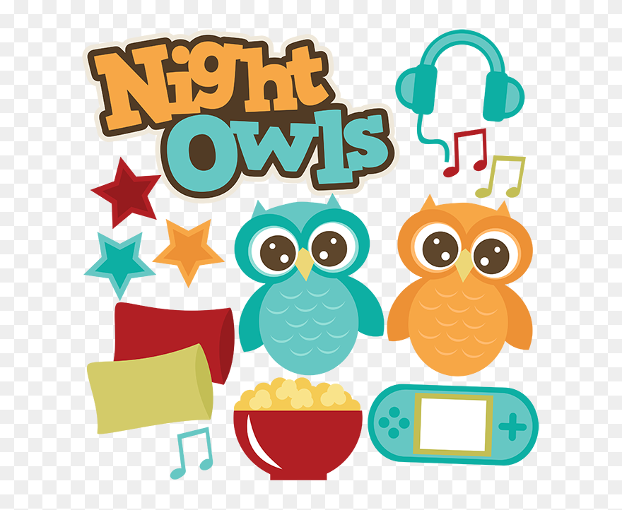 Night Owls Svg Files Sleepover Svg Files Popcorn Svg - Sleep Over Free Clip Art - Png Download