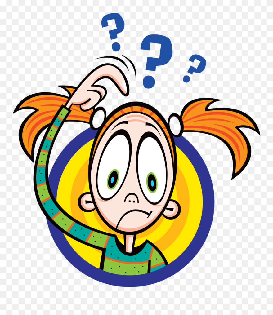 Girl Scratching Head In Confusion Clipart
