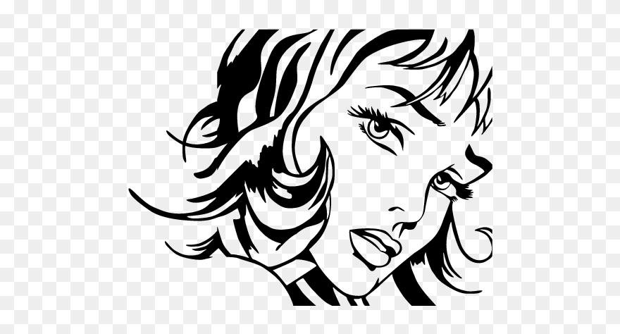 Pop Transparent Art - Roy Lichtenstein Girl With Hair Ribbon Clipart