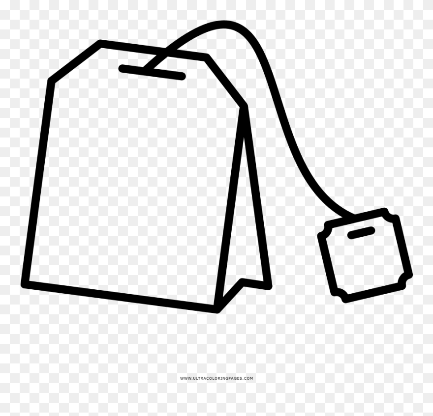 Tea Bag Coloring Page - Drawing Of A Tea Bag Clipart