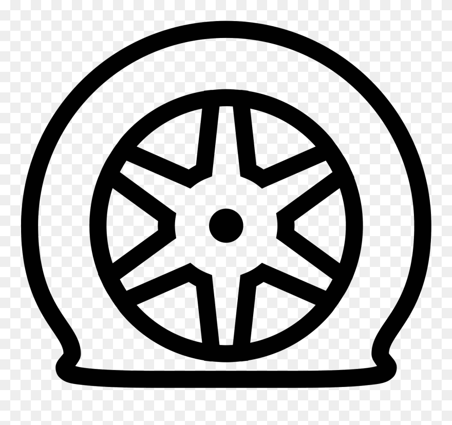 Transparent Tire Clipart Black And White - Flat Tire Coloring Pages - Png Download