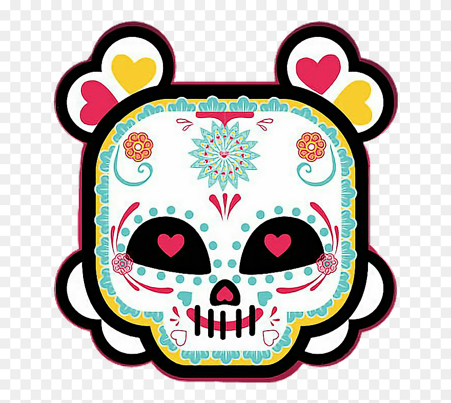 #caveira #fofa #diademuertos #diadelosmuertos #colorido - Caveira Fofa Clipart