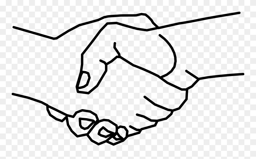 Line Drawing Shake Hands Clipart