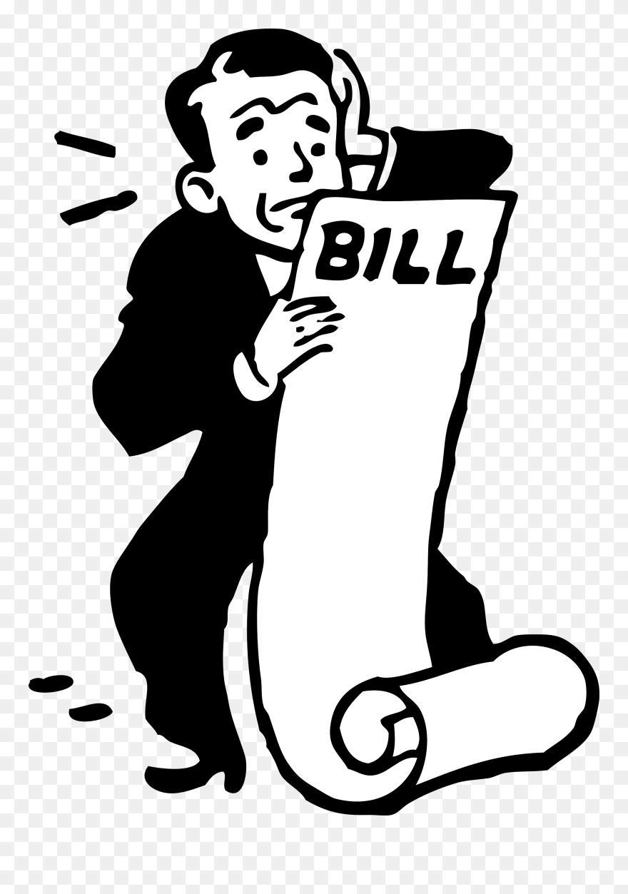 Free Retro Clipart Illustration Of A Worried Businessman - Bill Clipart Black And White - Png Download