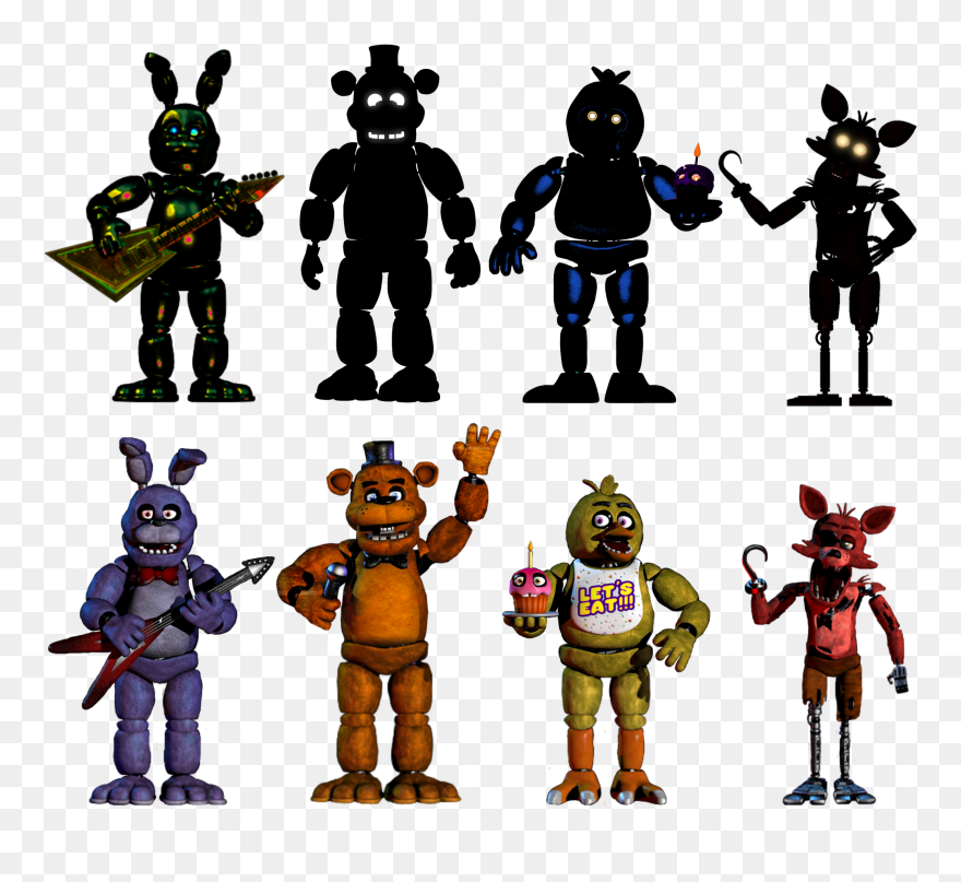 Five Nights At Freddy’s Animatronics Normal Mode And - Cartoon Clipart