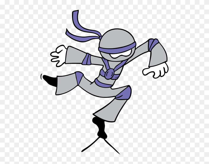 Balancing Ninja Cartoon Clipart