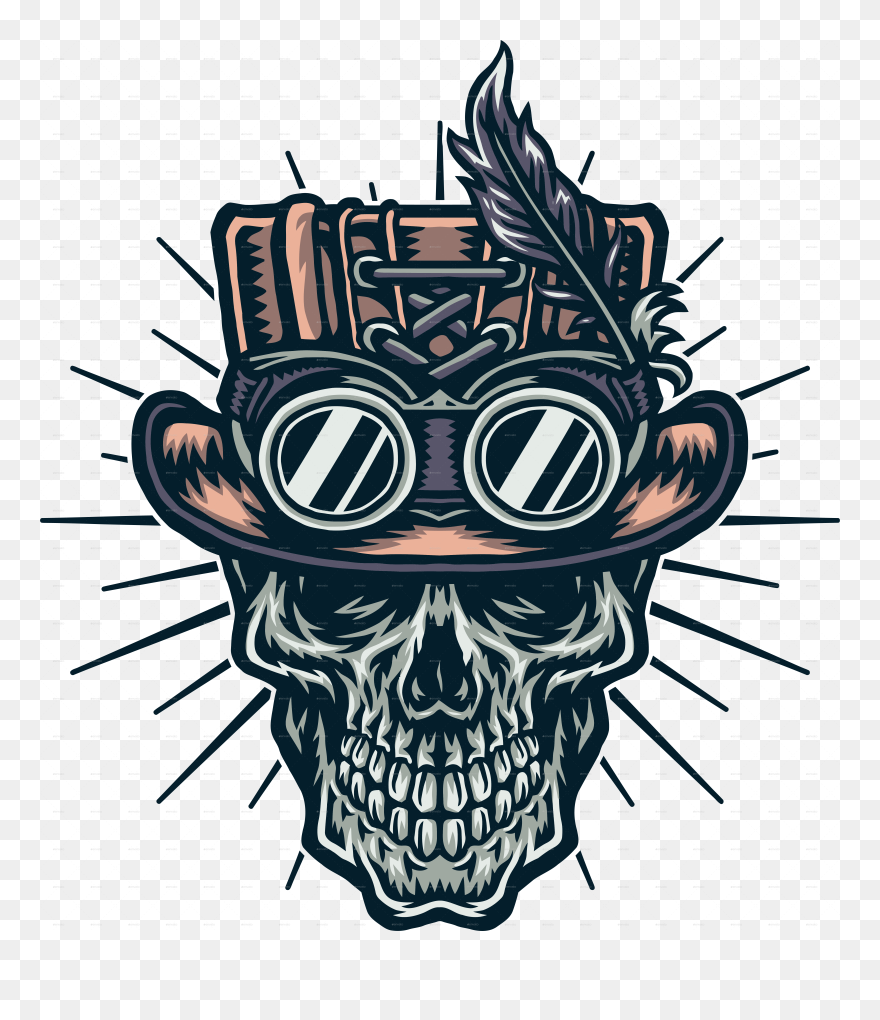 Dead Pirate Skull Artículos De Colección Steampunk - Steampunk Vector Clipart