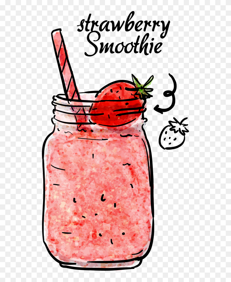 Drink Strawberry Cute Kawaii - Transparent Background Smoothie Clipart - Png Download