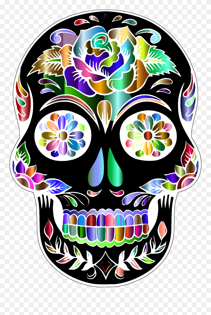 #mq #skulls #skull #flowers #day Of The Dead - Sugar Skull Transparent Background Clipart