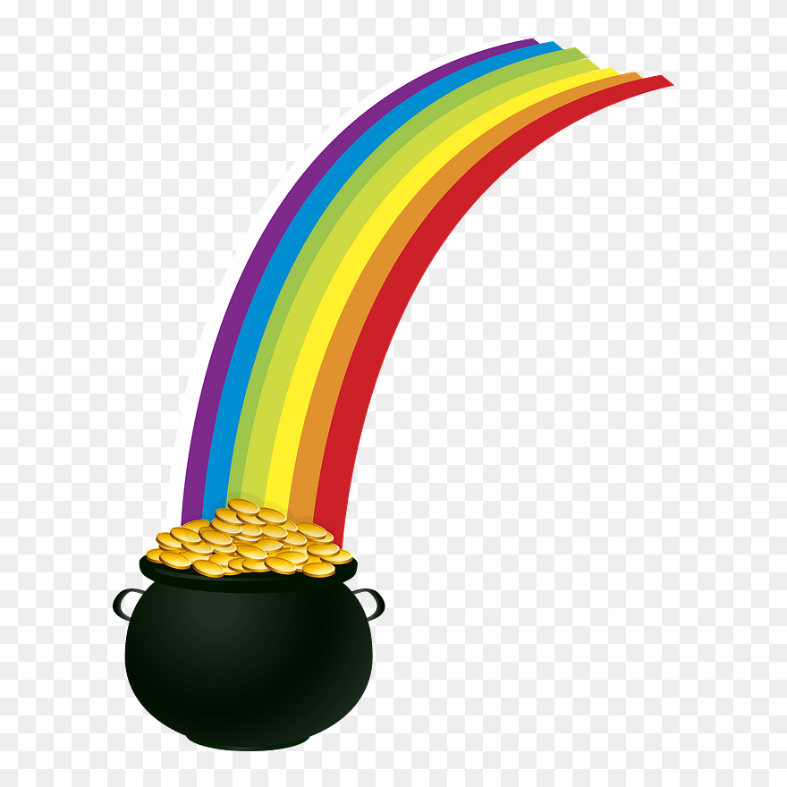 Pot Of Gold Rainbow Clipart - Rainbow Pot Of Gold Clipart - Png Download