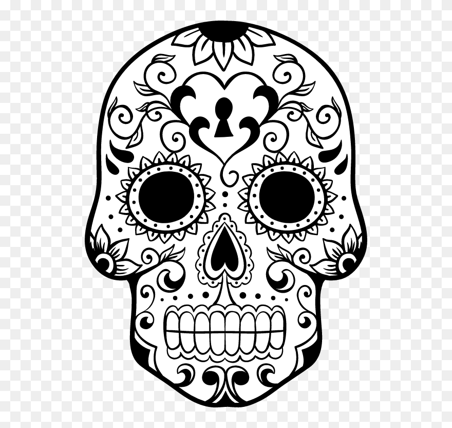 Free Clip Art Skull Black And White - Png Download