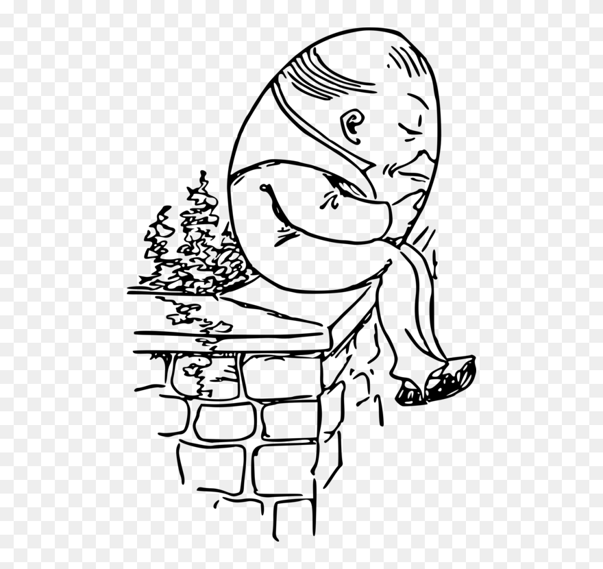 Emotion,art,monochrome Photography - Humpty Dumpty Sat On A Wall Drawing Clipart