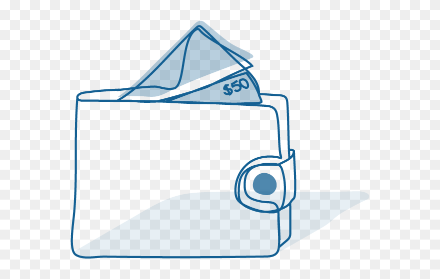 An Illustration Of An Open Wallet With Several Notes Clipart