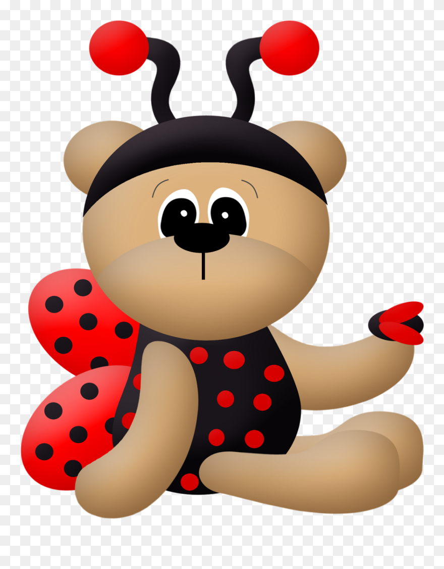 Ladybug Dress Bears Clip Art - Mariquita Animada - Png Download