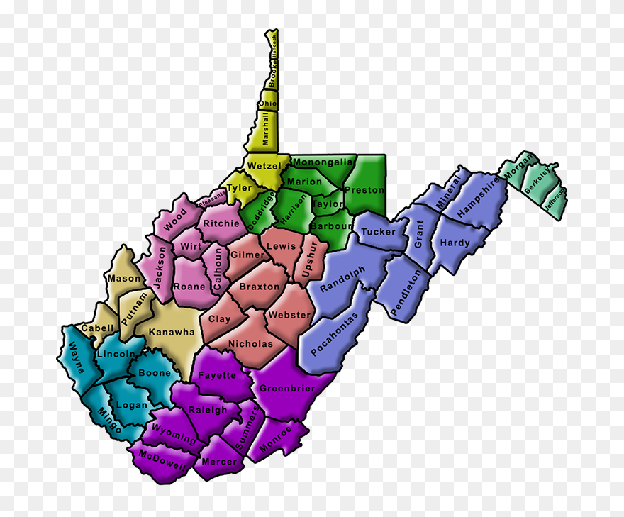 Viringina State Song Clipart Graphic Transparent Download - Wv Tourist Region Map - Png Download