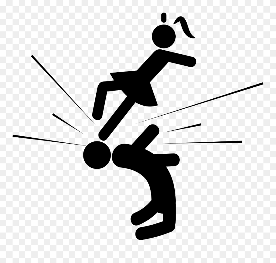 Recreation - Girl Kicking A Boy Clipart - Png Download