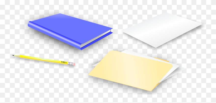Transparent Office Supplies Clipart - Paper Pencil Book - Png Download