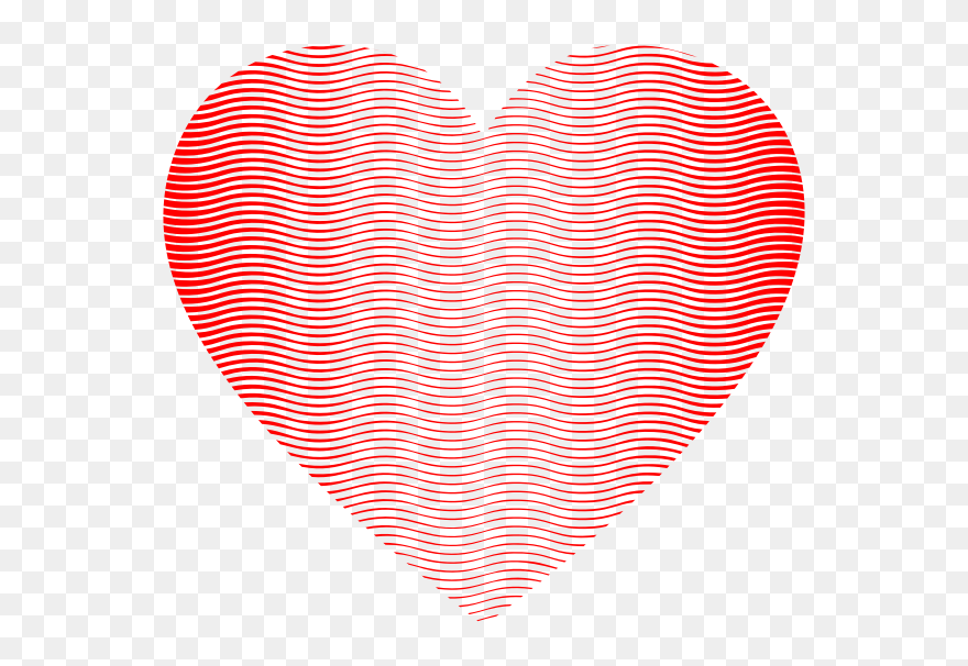 Heart Wavy Line Art Pattern - Heart Clipart