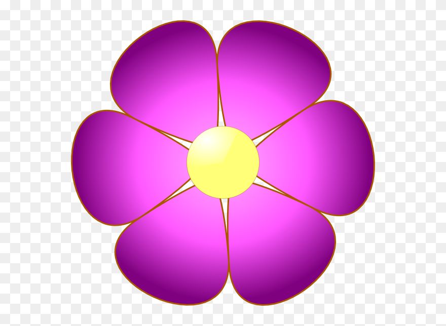 Pink Flower Clip Art At Clker - Flowers Clip Art Orange Color - Png Download