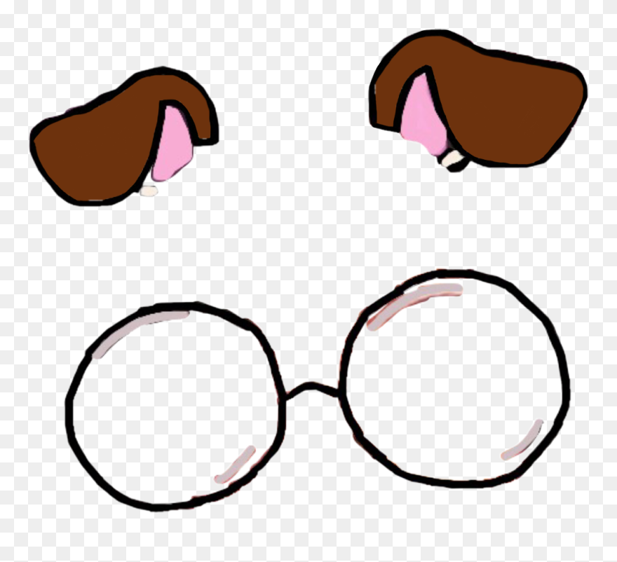 #dogears #snapchat #snapchatfilter #glassesfilter #glasses - Dog Ears With Glasses Filter Snapchat Clipart