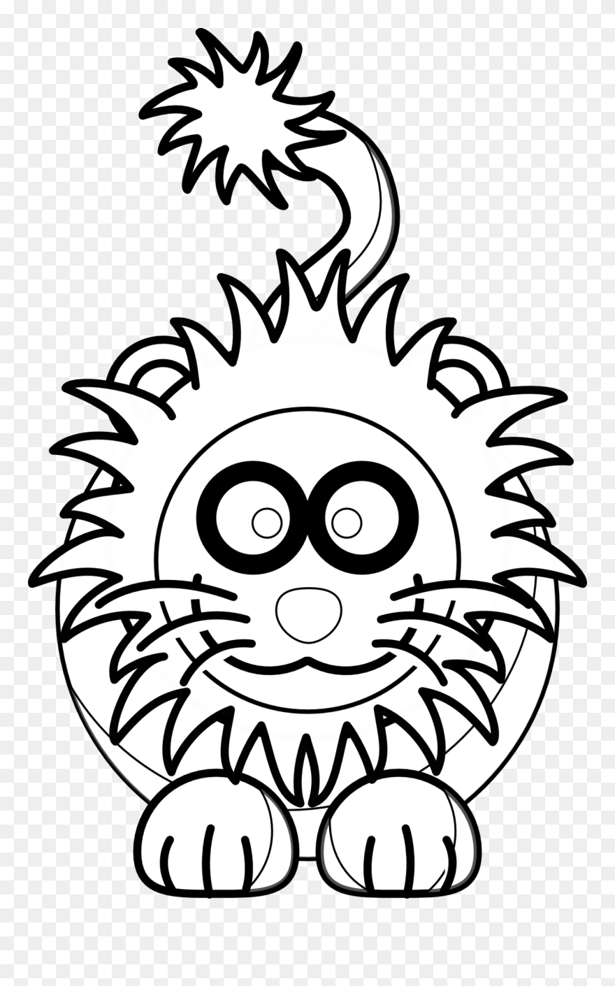 Lion Black And White Lion Face Clipart Black And White - Cartoon Clipart Lion Animals - Png Download